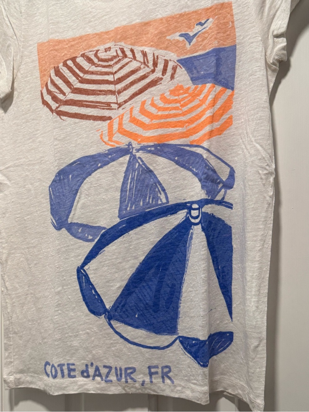 J. Crew 100% Linen Graphic Tee - Large - NWOT - Picture 2 of 5